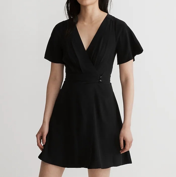 Madewell | Dresses | Madewell Classic Lbd Black Pleatedwaist Truewrap Mini  Dress 8 Runs Small | Poshmark